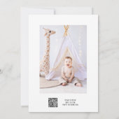 ワイルドワン1歳の誕生日サファリの動物かわいい写真 招待状 (裏面)