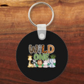 ワイルドワン1歳の誕生日サファリファミリーマッチング キーホルダー (正面)