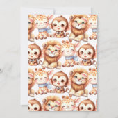 ワイルドワン1歳の誕生日サファリライオンキリン 招待状 (裏面)