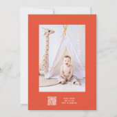 ワイルドワン1歳の誕生日サファリ動物かわいい写真 招待状 (裏面)