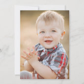 ワイルドワン1歳の誕生日サファリ動物かわいい写真 招待状 (裏面)