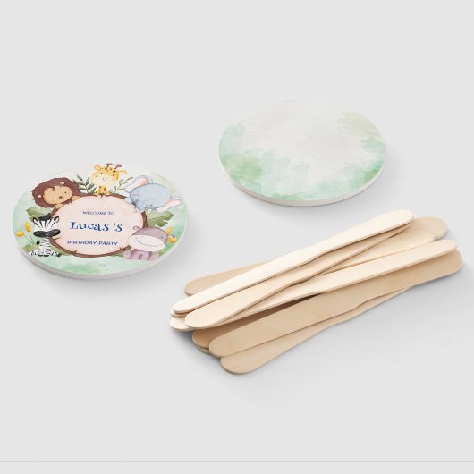 ワイルドワン1歳の誕生日ジャングルサファリバースデーパーティー ハンドファン (組立なし)