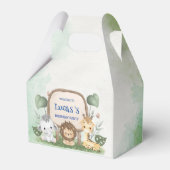 ワイルドワン1歳の誕生日ジャングルサファリバースデーパーティー フェイバーボックス (正面サイド)