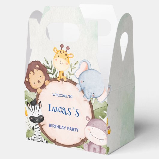 ワイルドワン1歳の誕生日ジャングルサファリバースデーパーティー フェイバーボックス (オープン)