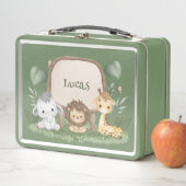 ワイルドワン1歳の誕生日ジャングルサファリバースデーパーティー メタルランチボックス (インサイチュ)