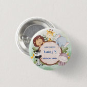 ワイルドワン1歳の誕生日ジャングルサファリバースデーパーティー 缶バッジ (正面&裏面)