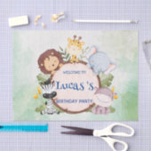 ワイルドワン1歳の誕生日ジャングルサファリバースデーパーティー 薄葉紙 (クラフト)