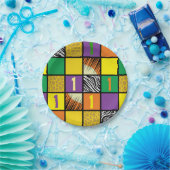 ワイルドワン1歳の誕生日パーティーサファリ ペーパープレート (パーティー)