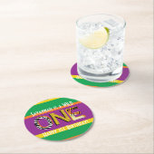 ワイルドワン1歳の誕生日パーティーサファリ ラウンドペーパーコースター (インサイチュ)