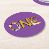 ワイルドワン1歳の誕生日パーティーサファリ ラウンドペーパーコースター (アングル)