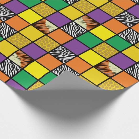 ワイルドワン1歳の誕生日パーティーサファリ ラッピングペーパー (角)