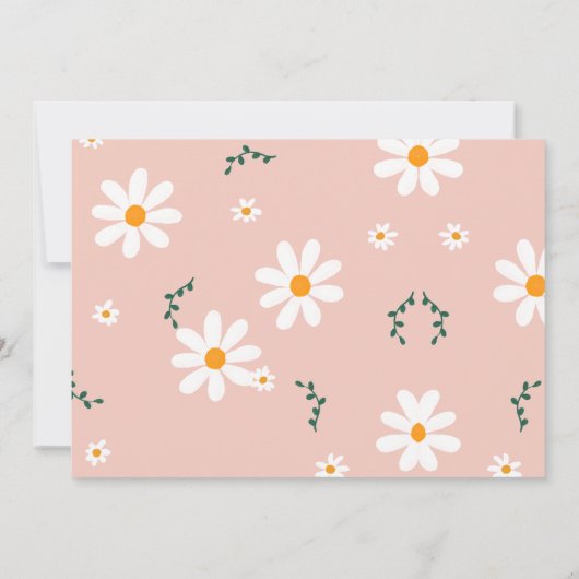 ワイルドワン1歳の誕生日パーティーデイジーボホフォト 招待状 (裏面)