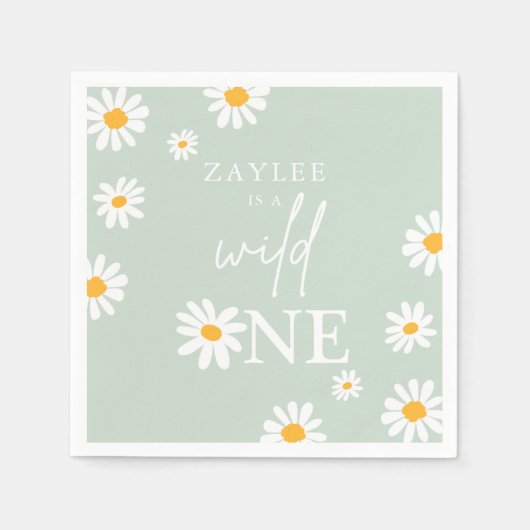 ワイルドワン1歳の誕生日パーティーボヘミアングルーヴィデコール スタンダードカクテルナプキン (正面)
