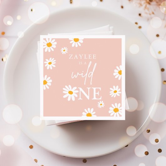 ワイルドワン1歳の誕生日パーティーボヘミアングルーヴィデコール スタンダードカクテルナプキン