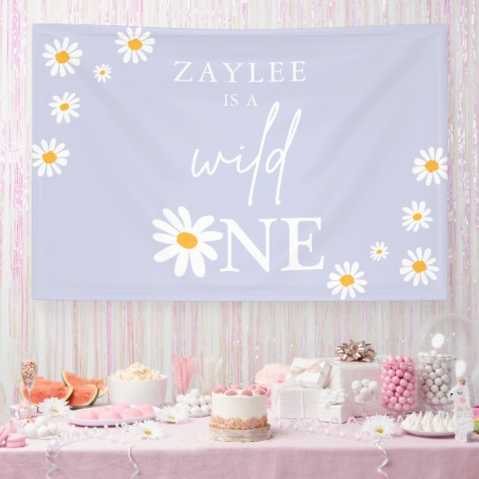 ワイルドワン1歳の誕生日パーティーボホデイジーへようこそ 横断幕 (パーティー)