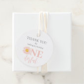 ワイルドワン1歳の誕生日パーティーボホレトロピンクデイジー フェイバータグ (インサイチュ)