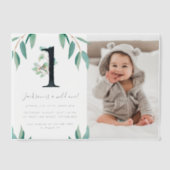 ワイルドワン1歳の誕生日パーティー写真 ベラム紙招待状 (正面)