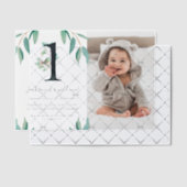 ワイルドワン1歳の誕生日パーティー写真 ベラム紙招待状 (オフセット (招待状))