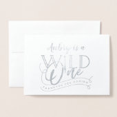 ワイルドワン1歳の誕生日ホイル実在フト写真感謝していユーズ 箔カード (封筒付き正面)