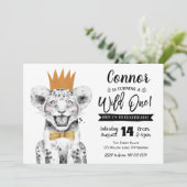 ワイルドワン1歳の誕生日招待状ジャングルライオン 招待状 (スタンド正面)