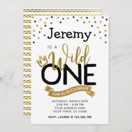 ワイルドワン1歳の誕生日招待状 招待状