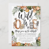 ワイルドワン1歳の誕生日招待状 招待状 (正面)