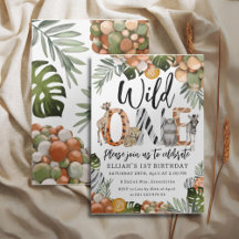 ワイルドワン1歳の誕生日招待状