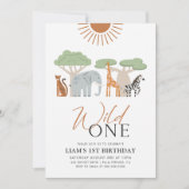 ワイルドワン1歳の誕生日招待状 招待状 (正面)