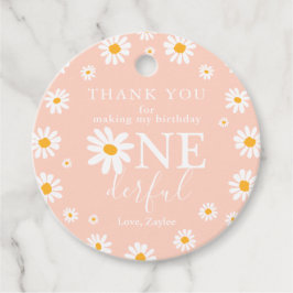 ワイルドワン1st誕生日パーティーボホレトロピーチデイジー フェイバータグ