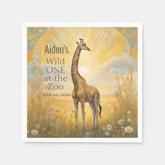 ワイルドワン1st誕生日パーティー スタンダードカクテルナプキン (正面)