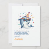 ワイルドワン1th誕生日ドルフィンテーマ サンキューカード (裏面)