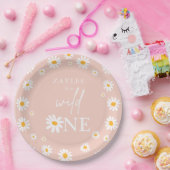 ワイルドワン1th誕生日パーティーボホレトロデイジー ペーパープレート (パーティー)