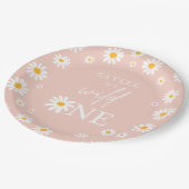 ワイルドワン1th誕生日パーティーボホレトロデイジー ペーパープレート (アングル)