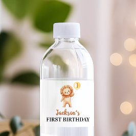 ワイルドワン かわいいライオン 風船 誕生日 ペットボトルラベル