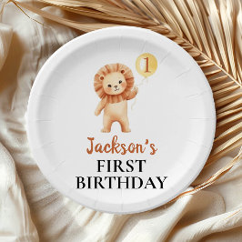 ワイルドワン かわいいライオン 風船 誕生日 ペーパープレート