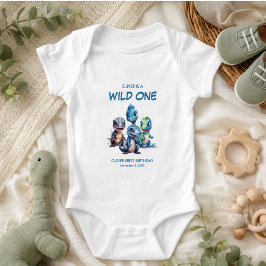 ワイルドワン かわいい恐竜 1歳の誕生日パーティー ベビーボディスーツ