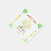ワイルドワン かわいい象 1歳の誕生日 スタンダードカクテルナプキン (角)