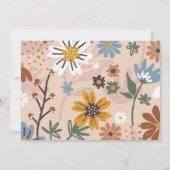 ワイルドワン グルーヴィー ボーホー フラワーズ 1歳誕生日写真 招待状 (裏面)