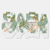 🎉🌿 ワイルドワン ゴールドグリーン バースデー パーティー 記念品ボックス フェイバーボックス (見開き)
