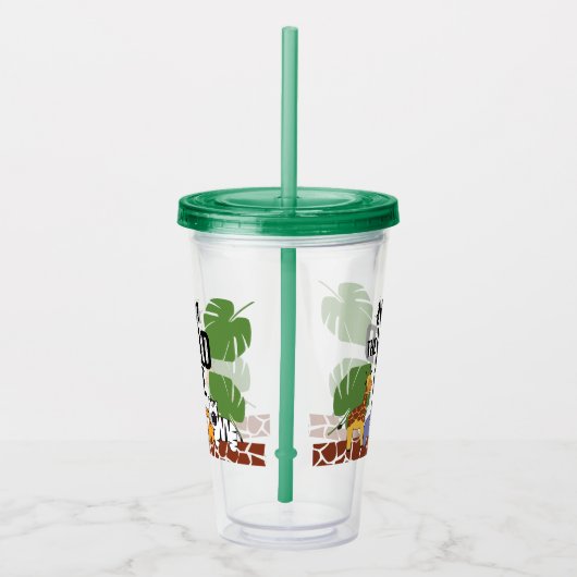 「ワイルドワン」サファリパーソナライズされたアニマルタンブラー アクリルタンブラー (右)