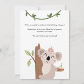 ワイルドワン、サファリパーティー動物誕生日 招待状 (裏面)