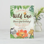 ワイルドワン、サファリファースト誕生日 招待状 (スタンド正面)