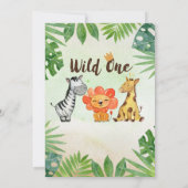 ワイルドワン、サファリファースト誕生日 招待状 (裏面)