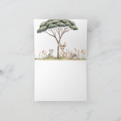 ワイルドワン サファリ アニマル ニュートラル ベビーシャワー ブランク サンキューカード (内部)