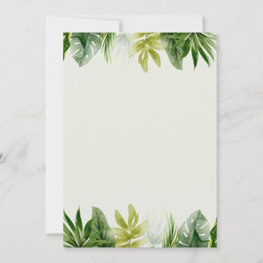 ワイルドワン |ジャングルの赤ちゃんシャワーの招待状 招待状 (裏面)