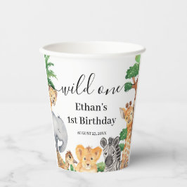 ワイルドワン ジャングルサファリ 動物 1歳 誕生日パーティー 紙コップ