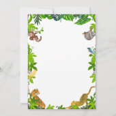 ワイルドワン ジャングルサファリ 子供向け 1歳誕生日 招待状 (裏面)