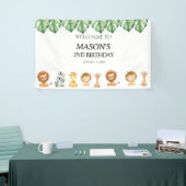 ワイルドワン ジャングルサファリ 誕生日 男の子 横断幕 (トレードショー)