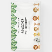 ワイルドワン ジャングルサファリ 誕生日 男の子 横断幕 (縦)