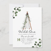 ワイルドワン ティピーの1歳誕生日招待状 招待状 (正面)